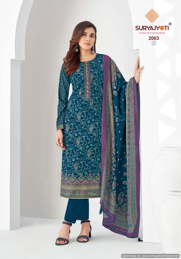 Pushpa Vol 2 By Suryajyoti Modal Embroidery Dress Material Wholesale Market In Surat
